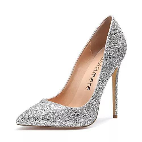 Castamere High Heels Castamere Damen Pumps High Heels Pumps Klassische Spitzen Pfennigabsatz Slip-On Elegant Hochzeit Party Schuhe 12CM Stiletto Heels