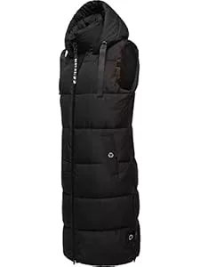 Navahoo Westen Navahoo Damen ärmellose Lange Outdoorweste warme Winterjacke Schnuffelchen XS-3XL