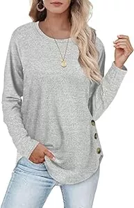 Aokosor Pullover & Strickmode Aokosor Pullover Damen Sweatshirt Langarmshirt Strickpullover Tops für Herbst Winter