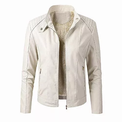 N\P Jacken & Westen Damenjacken, Herbst/Winter, Mantel, Tasche, Reißverschluss, Oberbekleidung, schmale Bikerjacke, Rot / Schwarz