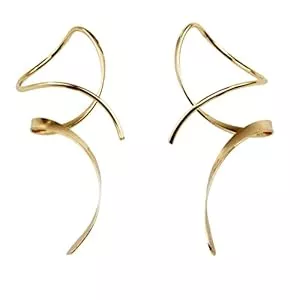 MILEILUOYUE Schmuck Ohrringe für Frauen Spiral-Einfädler-Ohrringe 925er Sterlingsilber-Ohrringe, handgebogene Ohrhänger für Frauen, geeignet zum Verschenken, perfekt für Ihre Geburtstagsfeier, Weihnachten, Geschenke.