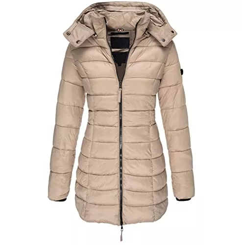 TTFDJG Mäntel TTFDJG Damen Steppjacke mit Kapuze Übergangsjacke Mittellang Steppmantel Herbst Winter Puffer Jacke Tailliert Daunenjacke Winterjacke Klassisch Designt und Topmodern