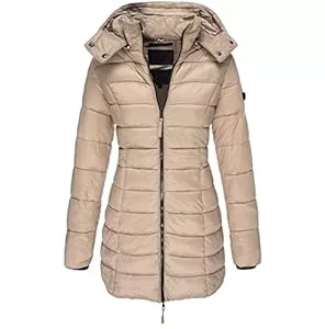 TTFDJG Mäntel TTFDJG Damen Steppjacke mit Kapuze Übergangsjacke Mittellang Steppmantel Herbst Winter Puffer Jacke Tailliert Daunenjacke Winterjacke Klassisch Designt und Topmodern