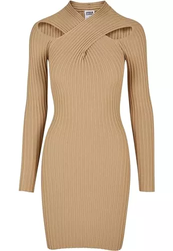 Urban Classics Freizeit Urban Classics Ladies Crossed Rib Knit Dress, Damen Kleid, erhältlich in vielen verschiedenen Farben, Größen XS bis 5XL