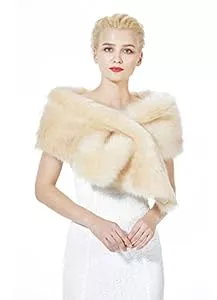 BEAUTELICATE Schals & Tücher BEAUTELICATE Damen Kunstpelz Schal Stola Bolero Winter Pelzkragen für Hochzeit Karneval Gatsby Cosplay Brautschal Brautstola