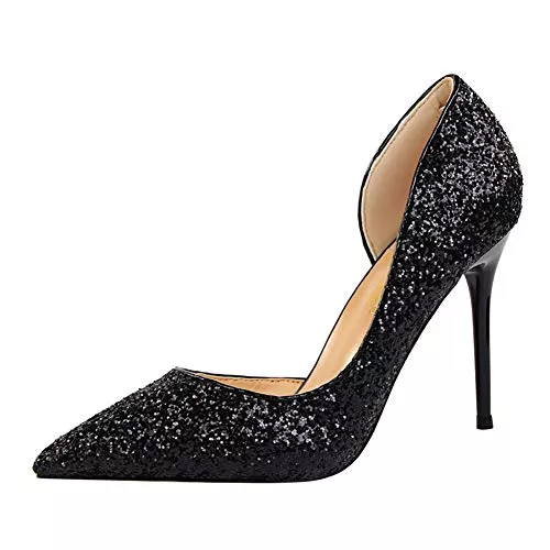 Life&amp;Women High Heels Damen Spitze geschlossene Zehen Stilettos High Heel 9.5 cm Slip On Kleid Pumps Pumps Pumps Pumps High Heels Pumps für Party Wedding Night Club