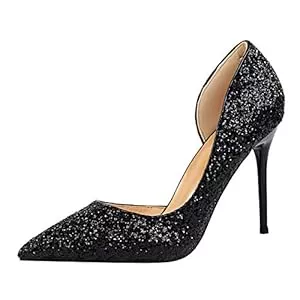 Life&Women High Heels Damen Spitze geschlossene Zehen Stilettos High Heel 9.5 cm Slip On Kleid Pumps Pumps Pumps Pumps High Heels Pumps für Party Wedding Night Club