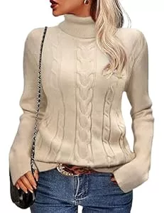 heekpek Pullover & Strickmode heekpek Pullover Damen Winter Rollkragenpullover Warm Elegant Strickpullover Schlanker Schnitt Winterpullover Grobstrick Weich Damenpullover Langarm