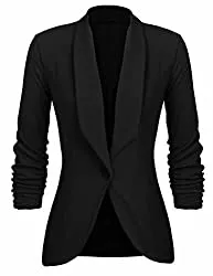 UNibelle Blazer UNibelle Damen Blazer Elegant Tailliert Business Anzug 3/4 Ärmel lang Schwarz Stickjacke