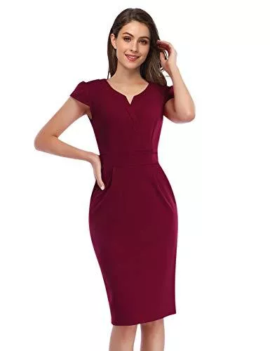 KOJOOIN Business KOJOOIN Damen Elegant Etuikleider Festliches Cocktail Bleistiftkleid Knielang Business Kleider（Verpackung MEHRWEG）