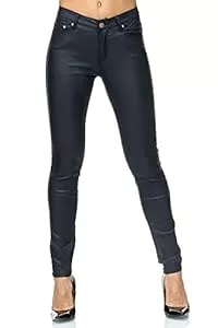 Elara Jeans Elara Damen Hose Kunstleder Push Up Effekt Chunkyrayan