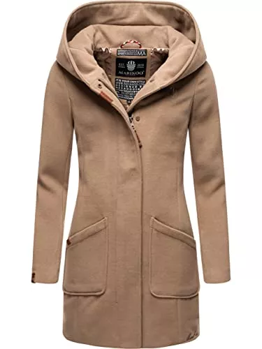 MARIKOO Mäntel MARIKOO Damen Wollmantel Warmer Trenchcoat mit Kapuze Maikoo XS-5XL