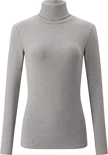Mikos Pullover & Strickmode Mikos* Damen Pullover Baumwolle Leichter Rollkragenpullover Herbst Winter Slim Fit Klassischer Rollkragen Langarm (705)