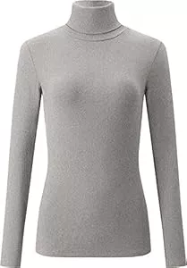 Mikos Pullover & Strickmode Mikos* Damen Pullover Baumwolle Leichter Rollkragenpullover Herbst Winter Slim Fit Klassischer Rollkragen Langarm (705)