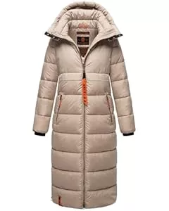 Navahoo Mäntel Navahoo Damen Winterjacke langer Winter Mantel Winter Jacke gesteppt warmer Steppmantel B926