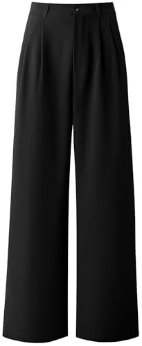 Neineiwu Hosen Neineiwu Hosen Damen Lässig Gerade Stoffhose Business Elegant Weite Hose Bequem Hose mit Taschen