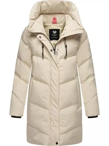 Ragwear Mäntel Ragwear Damen Mantel Lange warme wasserdichte Winterjacke mit hohem Kragen und Kapuze Avelin YOUMODO XS-3XL