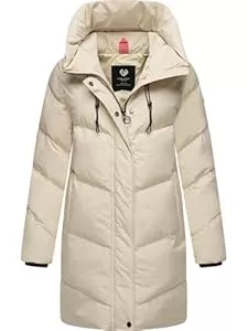 Ragwear Mäntel Ragwear Damen Mantel Lange warme wasserdichte Winterjacke mit hohem Kragen und Kapuze Avelin YOUMODO XS-3XL