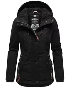 MARIKOO Jacken MARIKOO warme Damen Winter Jacke Teddyfell gefütterte Winterjacke B802