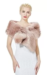 BEAUTELICATE Schals & Tücher BEAUTELICATE Damen Kunstpelz Schal Stola Bolero Winter Pelzkragen für Hochzeit Karneval Gatsby Cosplay Brautschal Brautstola