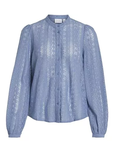 Vila Langarmblusen Vila Damen Vichikka Lace L/S Shirt-Noos Bluse