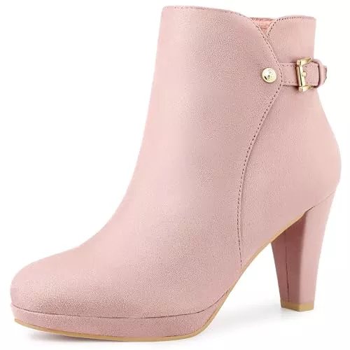 Allegra K Stiefel Allegra K Damen Stiefeletten seitlichem Reißverschluss und klobigem Absatz