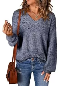 Aleumdr Pullover & Strickmode Aleumdr Damen Pullover Elegant Langram Strickpullover Für Damen Herbst Langarmshirt Sweater