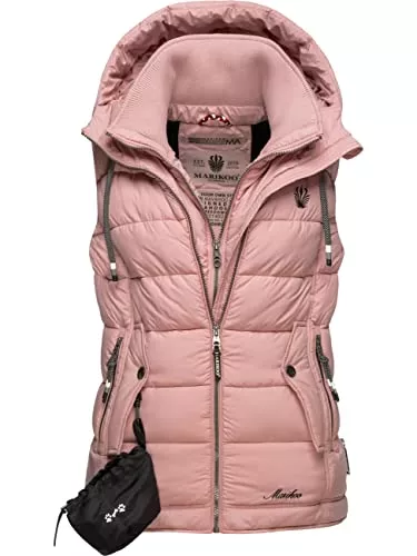 MARIKOO Westen MARIKOO Damen leichte Übergangsweste Steppweste mit Kapuze Taisaa XS-3XL