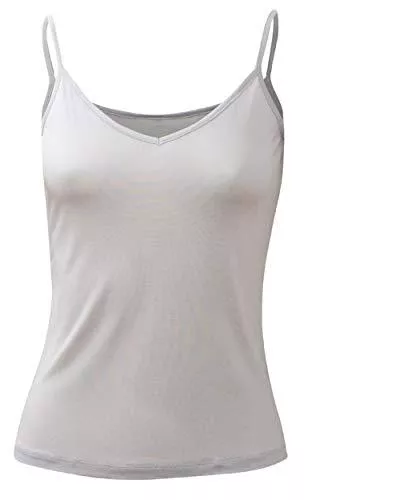 Foster Natur Tops Damen Spaghetti Träger Top, 100% Seide, Foster-Natur, 4 Farben