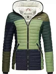 Navahoo Jacken Navahoo Damen Übergangsjacke Colorblocking leichte Steppjacke mit Kapuze Multikulti