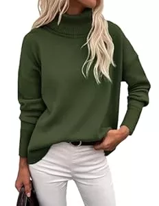 Zeagoo Pullover & Strickmode Zeagoo Pullover Damen Rollkragen Strickpullover Elegant Langarm Pulli Basic Casual Rollkragenshirt Einfarbig Turtleneck Gestrickt Obertiele Herbst Winter S-XXL