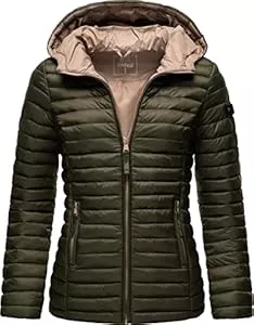 MARIKOO Jacken MARIKOO Damen leichte Übergangsjacke Steppjacke mit Kapuze Asraa XS-3XL