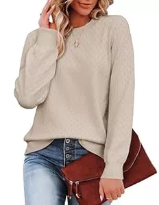 Zeagoo Pullover & Strickmode Zeagoo Pullover Damen Strickpullover Langarmshirt Warm Winterpullover Elegant Rundhals Strickpulli Herbst Sweater Pulli Einfarbig Oberteile