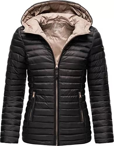 MARIKOO Jacken MARIKOO Damen leichte Übergangsjacke Steppjacke mit Kapuze Asraa XS-3XL