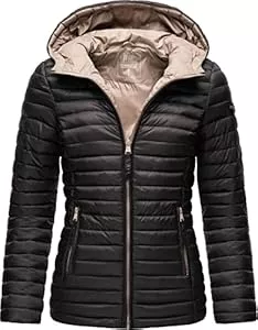 MARIKOO Jacken MARIKOO Damen leichte Übergangsjacke Steppjacke mit Kapuze Asraa XS-3XL