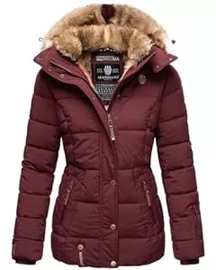 MARIKOO Jacken MARIKOO warme Damen Winter Jacke Winterjacke Steppjacke gefüttert Kunstfell B658