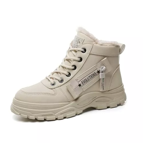 Yeeteepot Stiefel Yeeteepot Damen Winterstiefel Warm Gefütterte Winterschuhe Rutschfeste Stiefeletten Kurzschaft Stiefel Winter Outdoor Schneestiefel