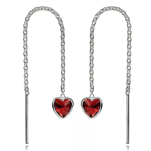 MATERIA by Matthias Wagner Schmuck MATERIA by Matthias Wagner Herz Durchzieher Ohrringe - Damen Ohrhänger Silber 925 Zirkonia