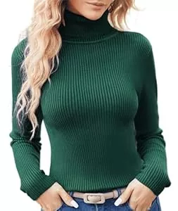 Hotouch Pullover & Strickmode Hotouch Pullover Damen Rollkragenpullover Winter Strickpullover Elegant Sweatshirt Rollkragenshirt Feinstrick Pulli Slim Fit Basic Obertiele Langarmshirt S-XXL