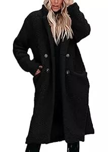 Onsoyours Mäntel Onsoyours Damen Winterjacke Revers Parka Elegant Trenchcoat Mantel Oversize Plüschjacke Plüschmantel Teddy Fleece Jacke Lang Cardigan Outwear Coat Übergangsjacke