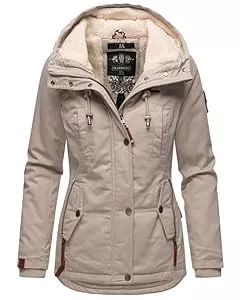 MARIKOO Jacken MARIKOO warme Damen Winter Jacke Teddyfell gefütterte Winterjacke B802