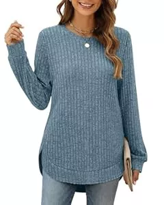 XIEERDUO Pullover & Strickmode XIEERDUO Pullover Damen Strickpullover Gebogener Saum Sweatshirt Herbst Winter 2024