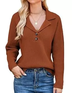 GRACE KARIN Pullover & Strickmode GRACE KARIN Pullover Damen Langarm V-Ausschnitt Damen Strickpullover Damen Elegant Pulli Herbst