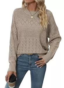 BLENCOT Pullover & Strickmode BLENCOT Damen Pullover Herbst Rundhals Langarmshirt Leichtes Lose Sweatshirt Elegant Winter Strickpullover Tops