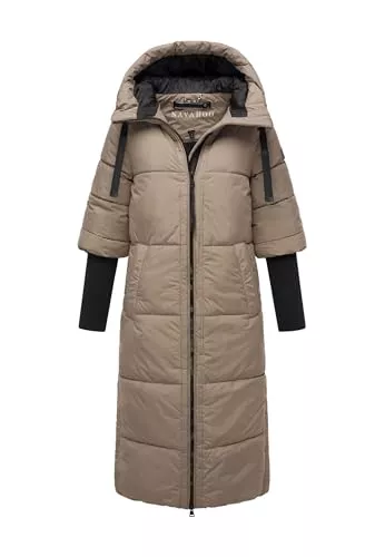 Navahoo Mäntel Navahoo Damen Stepp Winter Jacke gesteppte Winterjacke lang warm Kapuze B988
