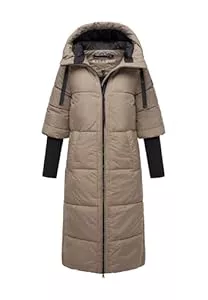 Navahoo Mäntel Navahoo Damen Stepp Winter Jacke gesteppte Winterjacke lang warm Kapuze B988