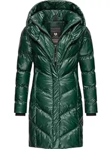 Ragwear Mäntel Ragwear Damen wasserdichter Shiny Mantel Lange warme Winterjacke mit großer Kapuze Natalka Bling YOUMODO XS-3XL