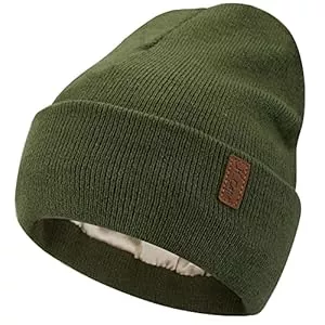 Bequemer Laden Hüte & Mützen Bequemer Laden Damen Winter Warm Beanie Mütze Strickmütze mit Satin Gefüttert Thermo Wintermütze Lässig Mützen Cap