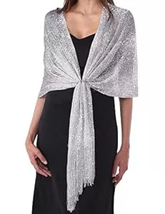 DiaryLook Schals & Tücher DiaryLook stola für abendkleid glitzer schal silber damen festlich 20er jahre silber kleid