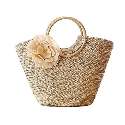 Demarkt Taschen & Rucksäcke Demarkt Strohtaschen Damen Handtaschen Sommer Strohsack Crossbody Tasche Retro Schulterbeutel Freizeit Geflochten Strandtasche mit Blumen